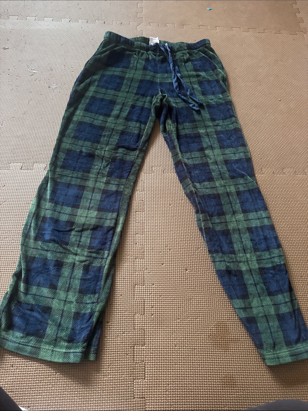 stars above Green and Navy Plaid Lounge Pajama Pants